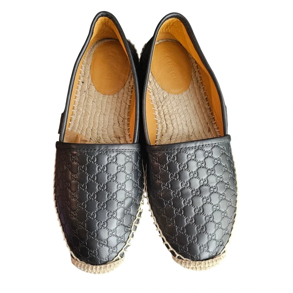 Gucci Microguccissima Signature Espadrilles Size 36 US 6 Color Black‎